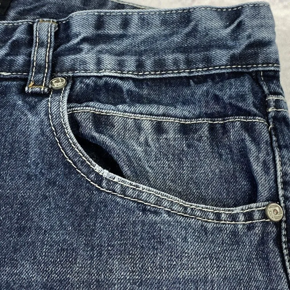 CJ Black Mens Premium Slim Jeans Size 32X32 Blue‎ Straight Leg Fade Grunge
